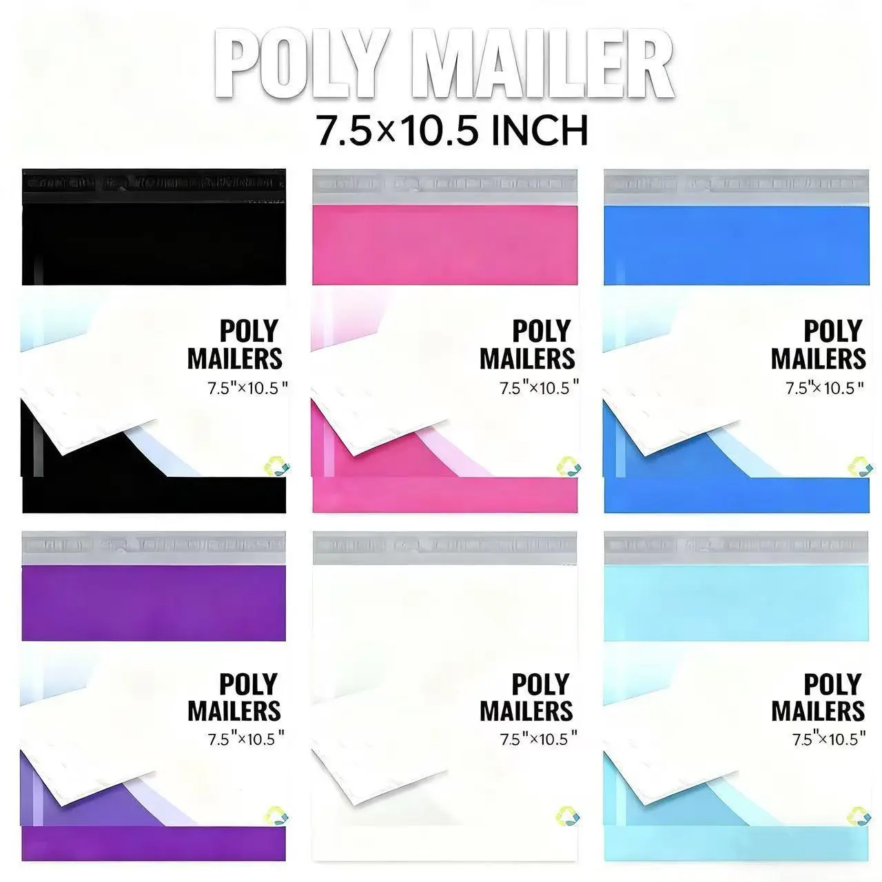 PM #2 7.5x10.5  Various Colors Quantity Poly Mailers Shipping Mailing Packaging Plastic Envelope Self Sealing Bags