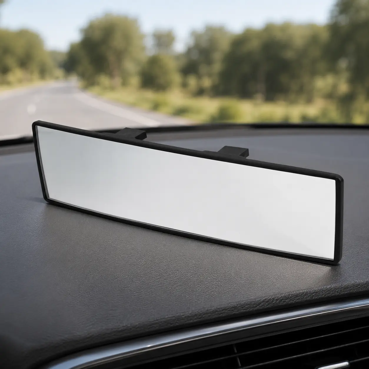 Car Panoramic Rearview Mirror, Wide-Angle Anti-Glare Car Interior Accessory with Easy Installation, Expands Field of Vision, Improves Driving Visibility