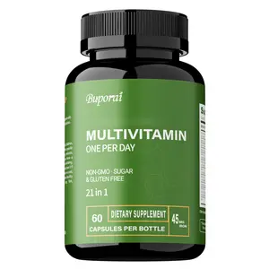 Buporai Multivitamin Capsules 120, Iron level support, are rich in 21 essential vitamins and are a dietary supplement suitable for both men and women.