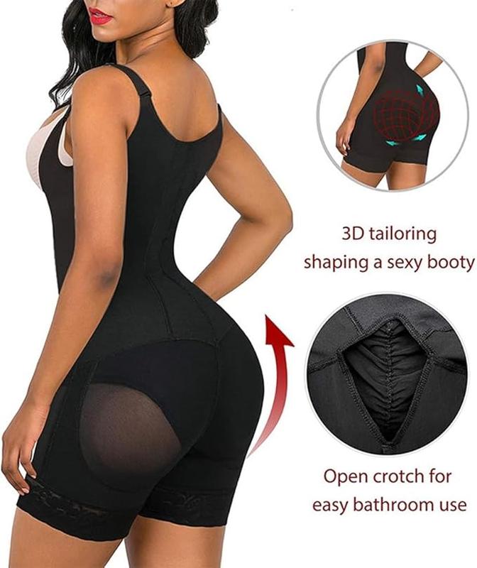 Colombian Fajas Open Bust Bodysuit - Tummy Control & Butt Lifter Adjustable Open Crotch Design Surgical-Grade Compression Black Minimalist Colombian Bodysuit High Shapewear Womenswear Basic