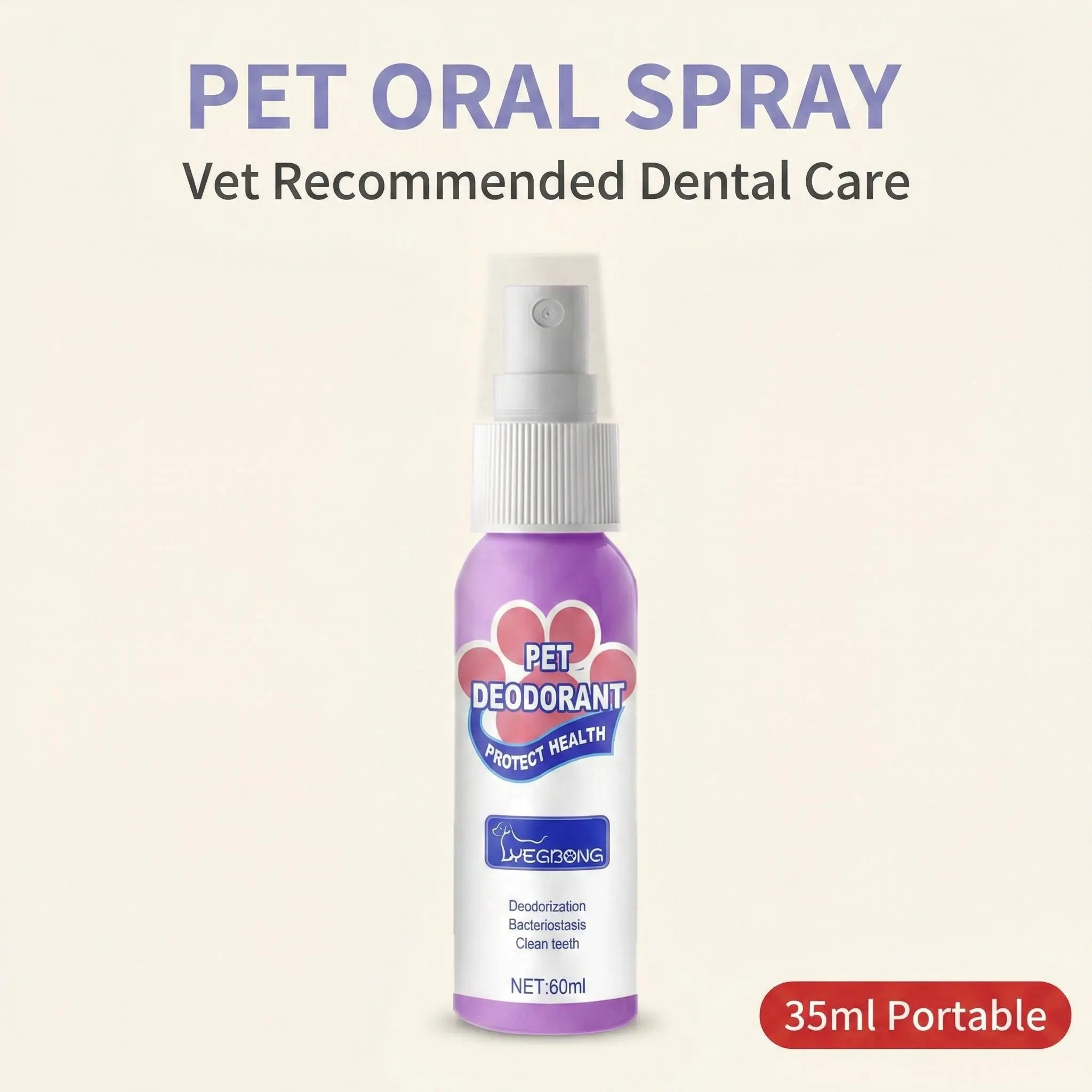 Dog Dental Care Spray, Vet-Recommended Breath Freshener & Teeth Cleaning Spray, Eliminate Bad Breath, Relieve Gum Redness & Infections, Reduce Plaque & Tartar, No Brushing