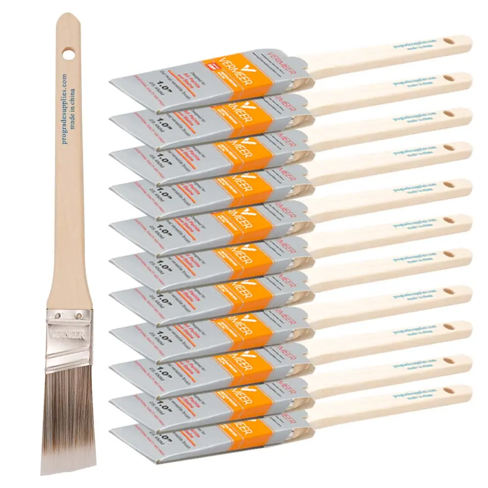 Vermeer Paint Brushes - 12-Pack - 4" Flat Brushes for All Latex and Oil Paints & Stains - Home Improvement - Interior & Exterior Use