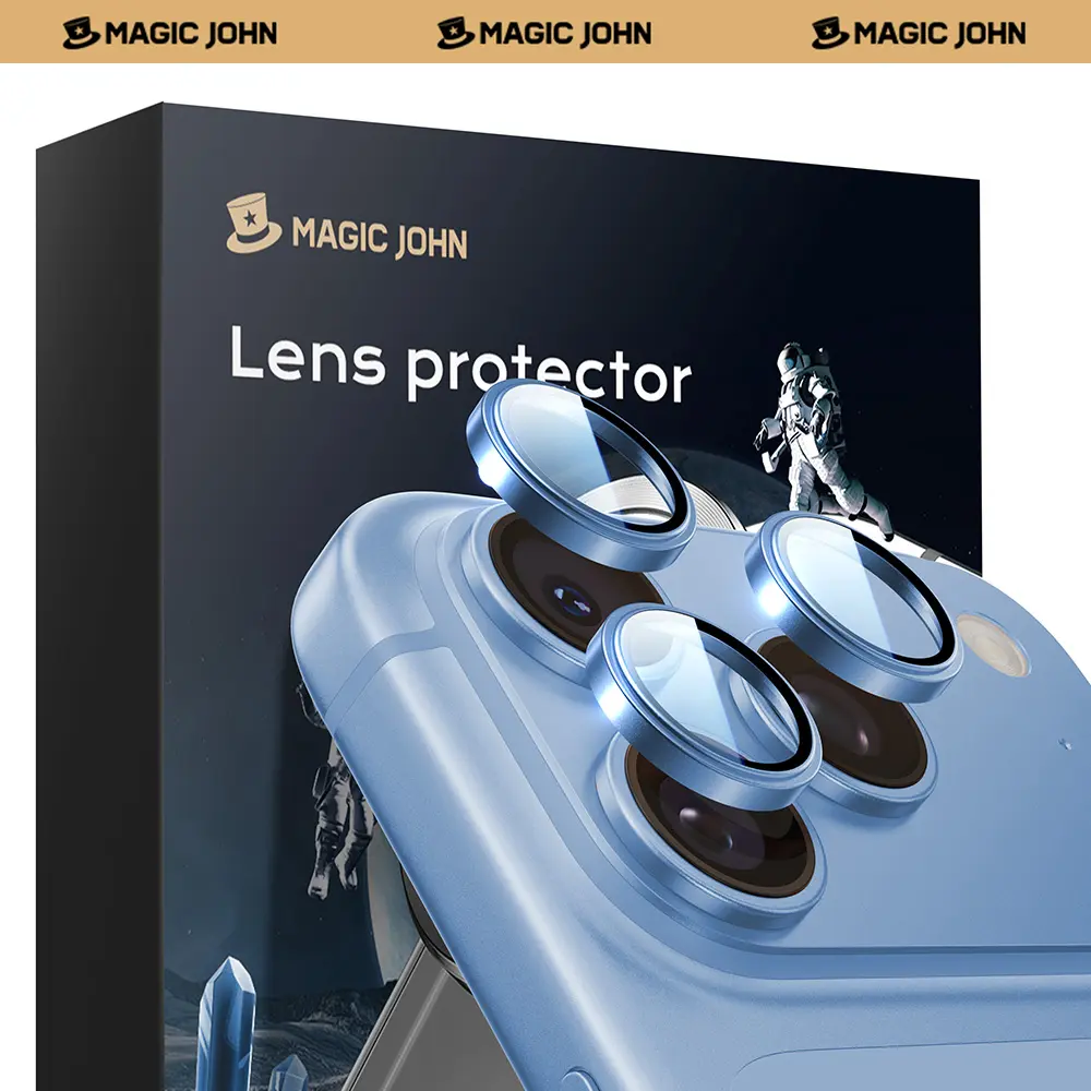 MAGIC JOHN iPhone Ultra Tempered Glass Lens Protector - Phone Accessories with 99% Clarity, 99% Light Pass, 9H Drop Protection, Shockproof Protection, Anti-Scratch, Water/Oil Resistant, Bubble-Free Easy Installation, Casing Compatibility