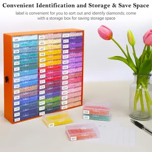 Diamond Painting Storage Containers, 15/30/45 Grid Art Organizer Tray with Lid, Bead Storage & Organization Box, Cloud Design Bottom, Diamond Art Tools