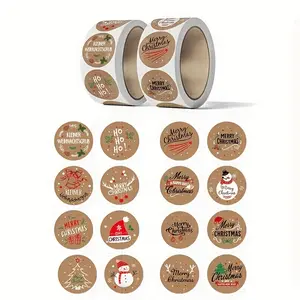 1000pcs/2 Rolls 1.0" Merry Christmas Stickers, Christmas Labels Xmas Stickers Holiday Stickers, Santa Snowman Elk Christmas Tree Stickers, Small Christmas Stickers for Cards Gifts Envelopes Crafts, Christmas Stickers for Card Making, Thank You Sticker, L
