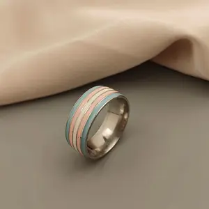 Original Stainless Steel Ring - Multicolor Stripes, High Quality Waterproof Jewelry, Free Shipping