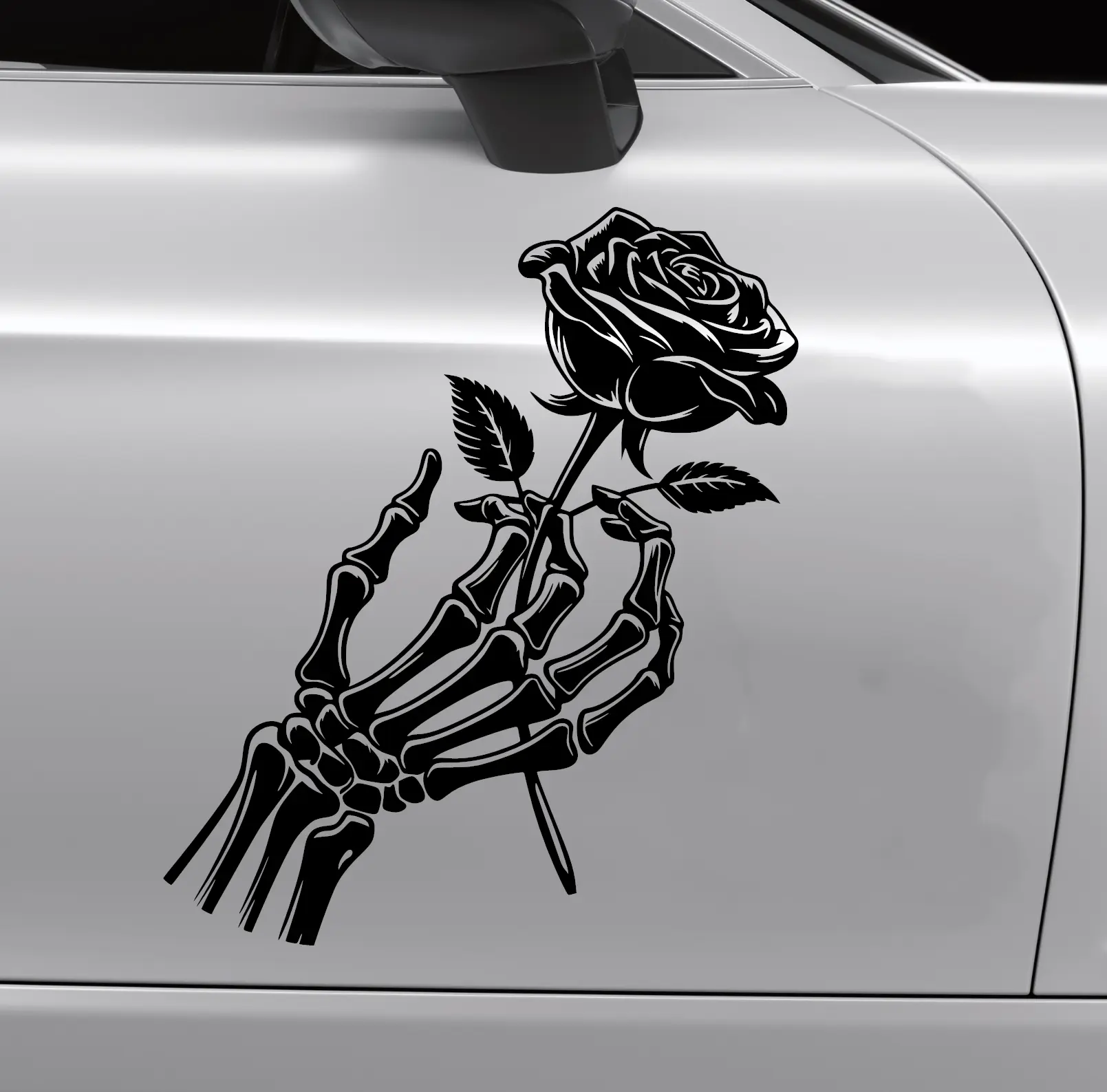 Skeleton Hand Holding a Rose Decal - Unique Vinyl Sticker for Edgy Decor by Thrilling Signs