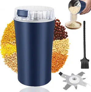 2026 New Household Superfine Grinder – Electric one-touch grinder with stainless steel blades; multi-grain blending and powdering machine for coffee beans, herbs, nuts, seeds, and pepper grains