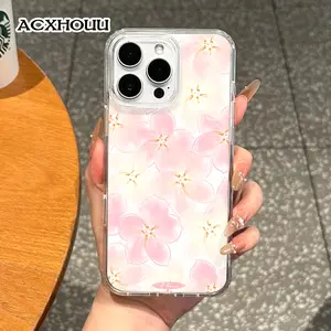 Magnetic Coquette Case for iPhone 17 16 E Pro Max 15 Plus 14 13 12 11 XS XR, Pastel Pastel Pink Flowers Design | Shockproof, Girly, Stylish, Silicone, and Trendy Protection