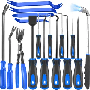 17-Piece Car Trim Removal & Mechanic Tool Kit – Fastener Clip Pliers, Magnetic Pickup, Gasket Scraper car tool