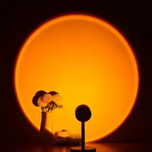 Sunset Lamp Rainbow Color Decor Atmosphere LED Night Light USB Compatible with Laptop, Home Living Room Wall Lighting, Car Atmosphere Lamp