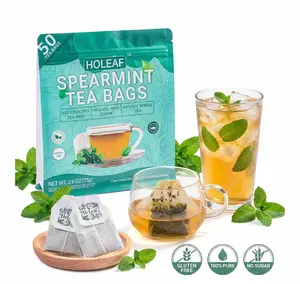 Peppermint Tea Bags 50 Count Caffeine Free Herbal Tea, Individually Wrapped Biodegradable Bags, Cool & Smooth Invigorating Hot Iced Daily Drink, Zero Additives
