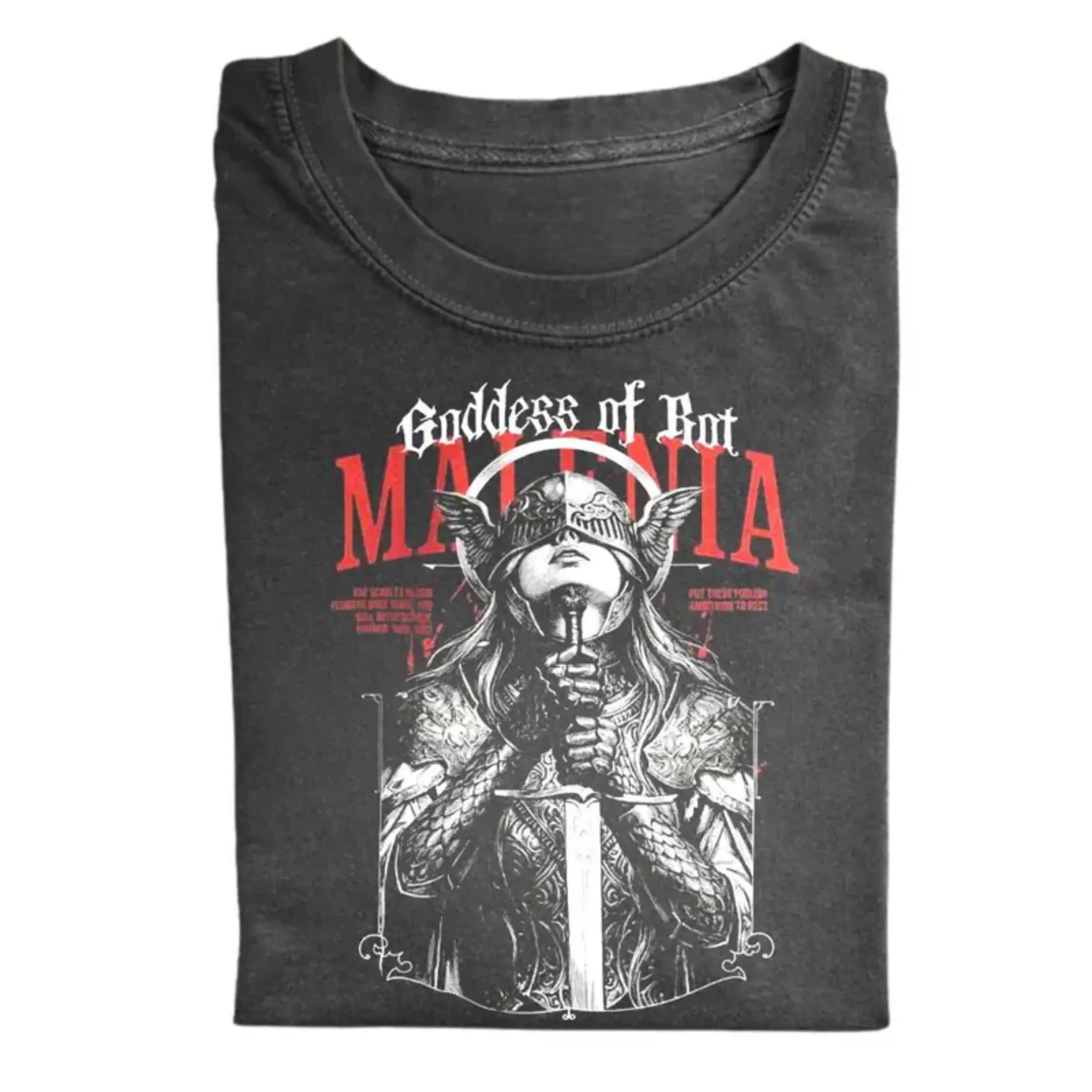 Malenia Goddess of Rot Elden Ring T-Shirt, Dark Fantasy RPG Shirt, Soulslike Gamer Streetwear Shirt, Gothic Gaming Fan Gift, Gift for Men, Gift for Women, Crew Neck T-shirt, Trending T-shirt