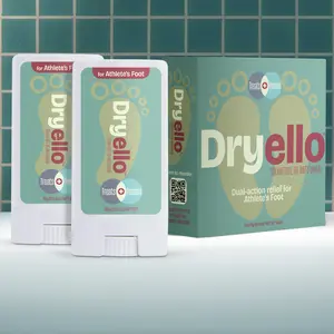 Antifungal Athlete's Foot Glide-On Dry Stick - Mess-Free Treatment & Itch Relief for Active Feet, Fast Absorbing Daily Care, Dryello