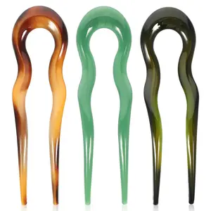 3pcs French Hair Pin U Shaped Hairpin with Two Prongs, Hair Fork Hair Clips Chignon Pin U Sticks Women Girls Hairstyle Accessories
