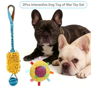 Interactive Dog Tug of War Toy Set, Durable Chew Toys for Aggressive Chewers, Reduce Boredom and Clean Teeth