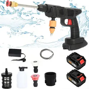 New Cordless Pressure Washer, Pressure Water Spray Gun with 2 Batteries, 24V Lithium Battery Lasts for 60 Min with Fully Charged for Car/Fence/Wall/Deck Cleaning