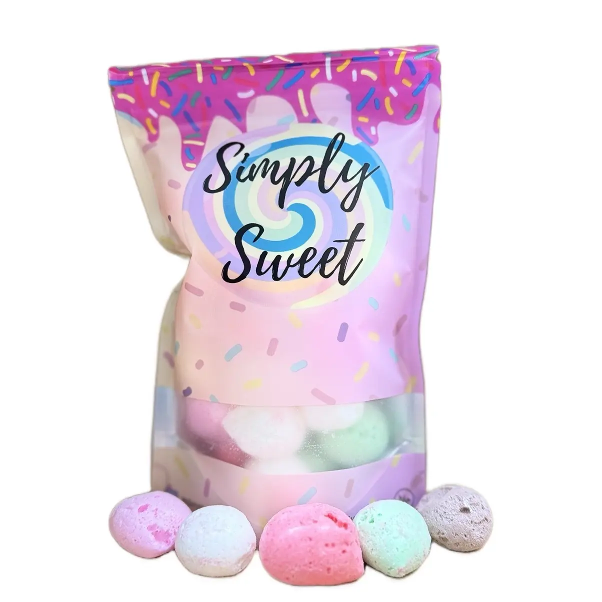 Simply Sweet CLE Freeze-Dried Sugar-Free Crunchy Sweet Edible Taffy Snacks, Healthy Snacks Candy Bundle Box with Chocolate, Vanilla, Mint Flavors Variety Pack