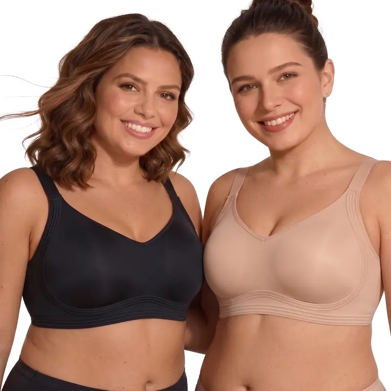 SoFlace Women's Wire-Free Jelly Bra - Full Coverage, Light Support, U-Back Tie, Tie Back for Everyday Wear
