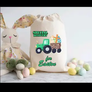 custom easter tractor bag special delivery character bag size 15x 22 message me the name you would like on bag
