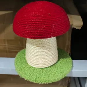 Small Mushroom Cat Scratching Post, Suitable for Small Cats, Kittens, Durable Jute Rope, No Shavings, Stress Relief Toy, Perfect Size for Kitties