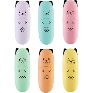 6 Pieces Cat-Shaped Cute Mini Highlighters, Pastel Colors, Chisel Tip, Kawaii, Stocking Stuffers for Kids, Highlighter Markers