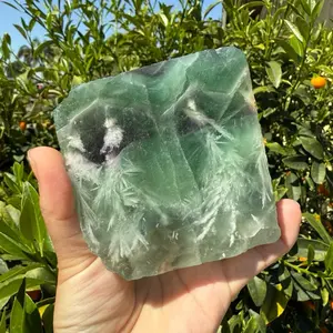 Green and Purple Feather Fluorite Mineral Specimen-A25