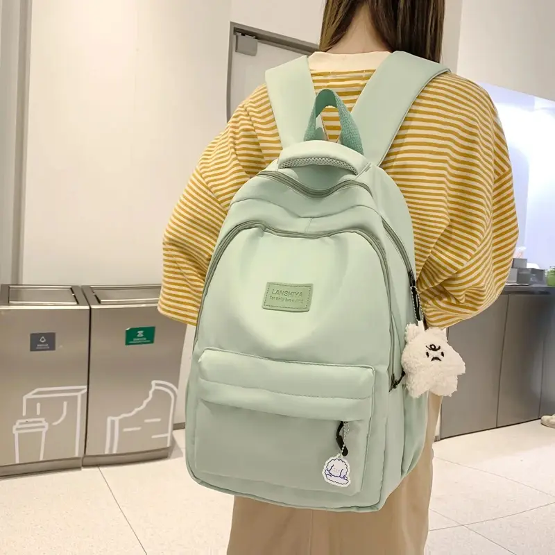Cute School Backpack for Girls with Laptop Compartment Multi Pocket Lightweight Casual Student Bookbag