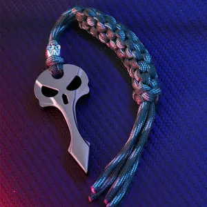 Edc Tactical Keychain Skull Pendant, Cool Mini Toy Gear, Outdoor Camping Tool, Elegant Small Gift, Portable Accessory