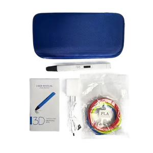 LCD Display 3D Printing Pen Set 1.75mm ABS PLA Compatible Professional 3D Printing Pen with Adjustable Feed OLED Display 3 PLA Filaments A/C Adapter Ergonomic Design