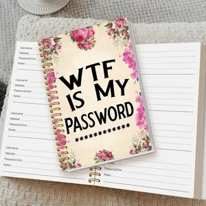 A5 Password Book, Funny Vintage Floral Style, Convenient Account Username Website Password Reminder Notebook, Portable Notebook, Suitable for Office Students Home Office Gift