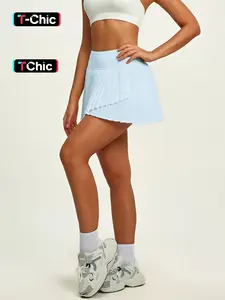 Women's Breathable Pleated Tennis Skirt, High Waist Design with Ball Pockets, Slim-Fitting Kint Fabric for All Seasons, Tennis Skort, Sports Skorts, High Waisted Skorts, Active Skort Skirt, Athletic Skorts