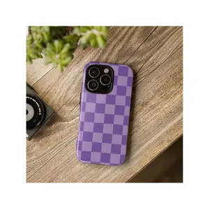 Purple's Checkered Cell Phone Case By Shield Shack Designs,Suitable For IPhone 17 Air
