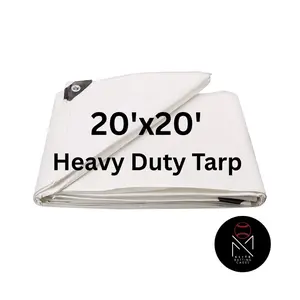 20x20 Heavy Duty Tarp Ideal for Canopy Tent Replacement Covering Wood Boats Belongings etc Durable Waterproof
