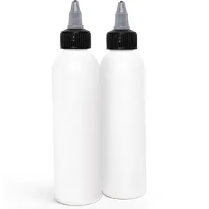 Twist Top Applicator Bottles Squeeze 6 OZ Empty Refillable Plastic Bottles Open/Close Nozzle Multi Purpose Pack of 2 Black