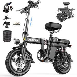 Aairsk Electric Bike for , Folding Ebike 14" E-Bike, 48V 20Ah/15AH/10AH Removable Battery, 22MPH Speed, UL 2849 Certified, 40 Miles PAS Range Mini E Bikes Fixie Parts Non Slip Pedal