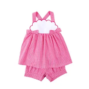 Red Gingham Tess Short Set - Girl's Patriotic Outfit