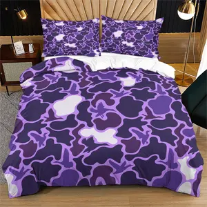 Trendy Camouflage Style Duvet Cover Set, Irregular Light and Dark Color Block Layered Print Bedding Set, Includes 1/2 Pillowcases - without Core, Niche and Retro, Soft and Comfortable, Perfect for Bedding Decor in a Sleek, Edgy-Style Bedroom