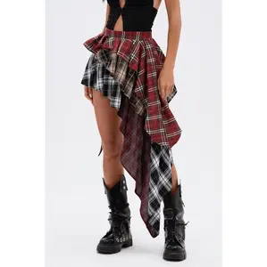 SHAY MULTI PLAID MINI SKIRT