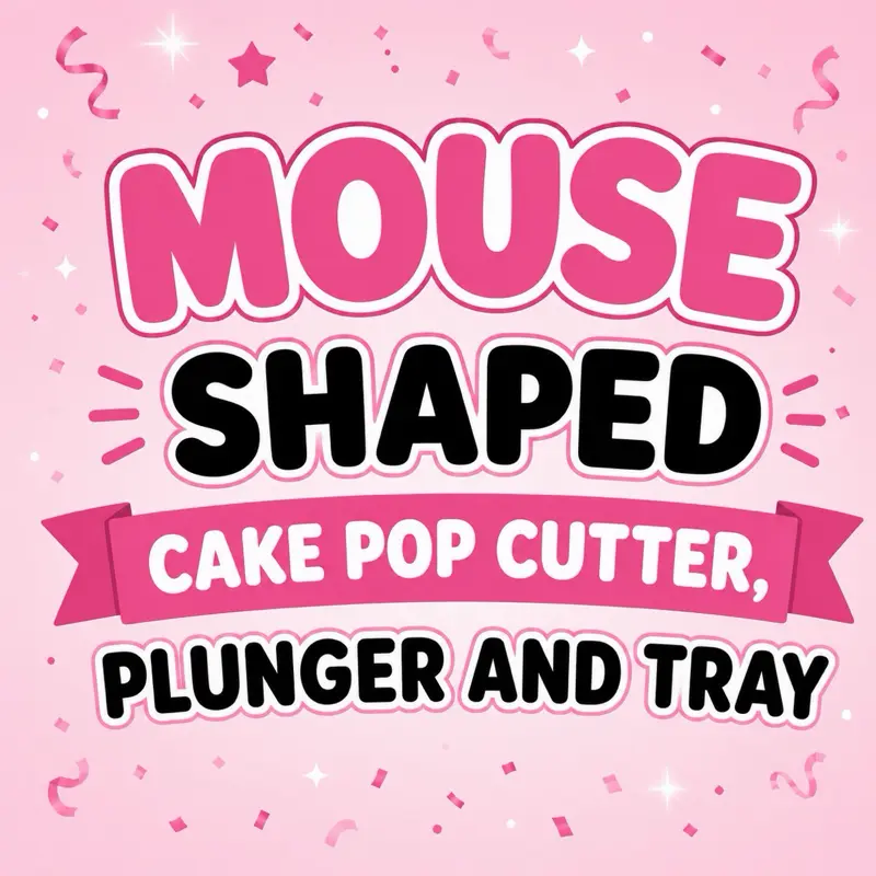 3D Printed Mouse-Inspired Cake Pop Cutter, Plunger & Tray Set