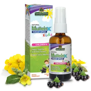Nature's Answer Mullein X Kids Throat Spray 2oz | Gluten Free | Vegetarian | Alcohol-Free | Non-GMO | Clears Mucus | Soothes Throat | Made in USA