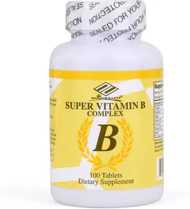 Nu-Health Super Vitamin B Complex - High Potency B Vitamins for Energy Metabolism Nervous System & Cellular Health - Supports Healthy Hair Skin & Nails - 100 Tablets