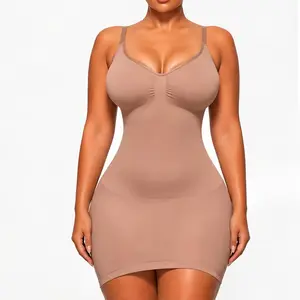 Seamless Tummy Control Bodycon Slip Dress for Women control body – Waist Cinching & Shaping Design, Adjustable Straps, Soft Skin-Friendly Fabric, Solid Color Body Sculpting, 2026 Summer New Arrival Shapewear with Seamless Lining