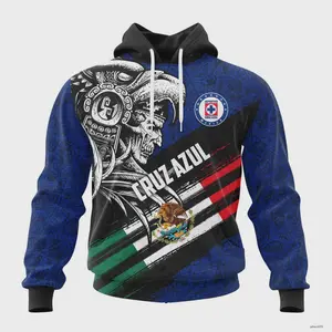 Liga Cruz Azul | Special Concept With Aztec Warrior Skull Hoodie Sweatshirt