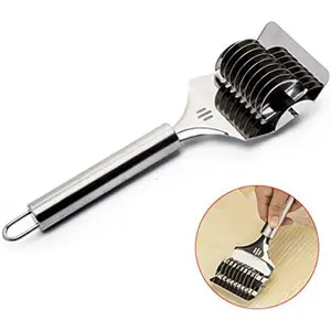 High-Grade Stainless Steel Noodle Lattice Roller - Kitchen Utensils Dough Cutter, Home Cooking Pasta Spaghetti Maker