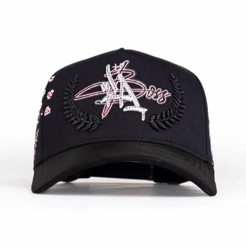LA Cherry Blossom Black-Pink Snapback Hat