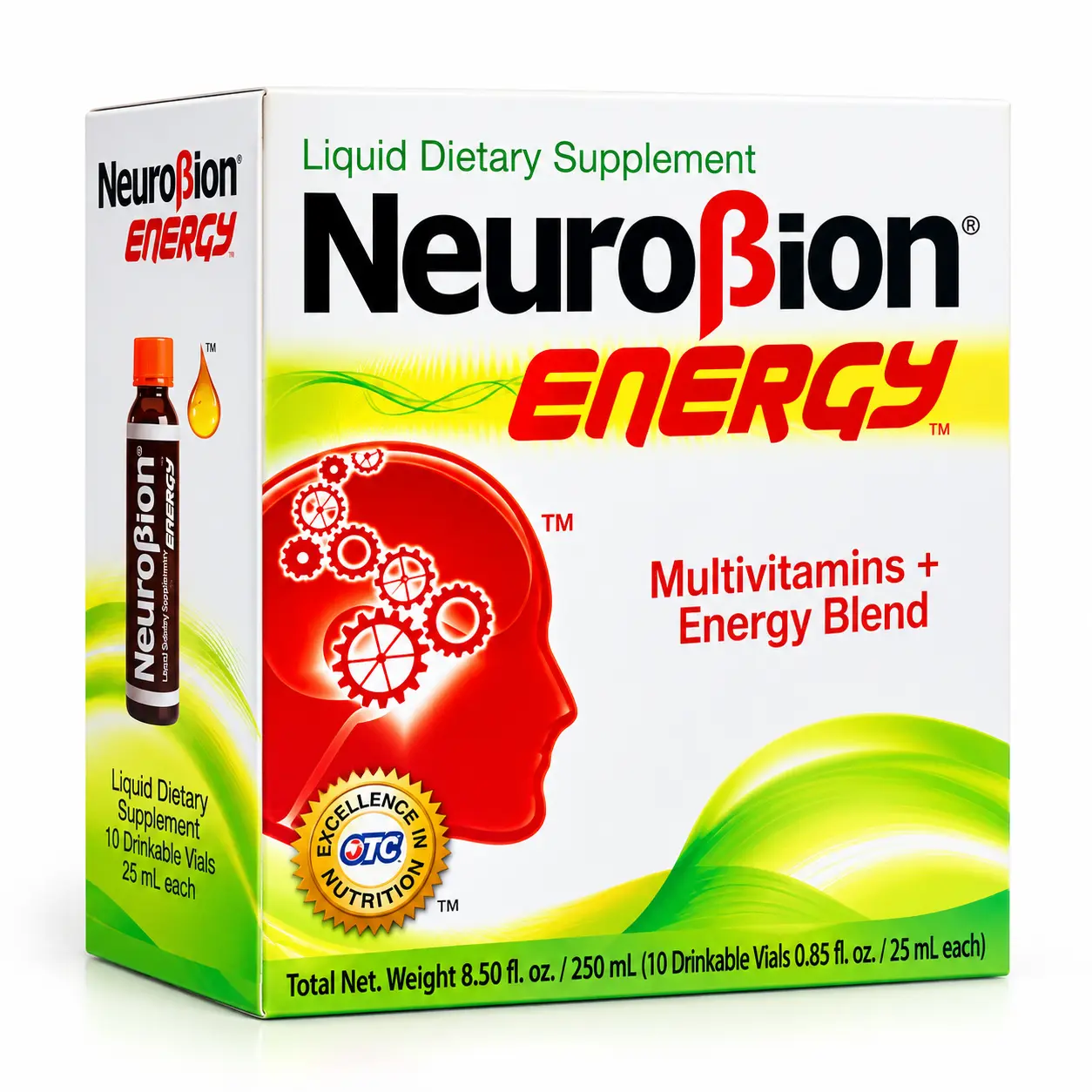 Neuro Energy Multivitamin + Blend Liquid Beverage, Brain Boost & Daily Nourishing Supplement - Natural Energy Focus Booster, Multi-Dose & Unidose Vitamins for Fitness Enthusiasts, Brain Boost Supplement