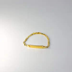 14K Gold Baby ID Bracelet Figaro Link 3MM - Model AB0102