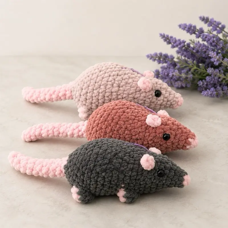 Handmade Rat Crochet Plushies