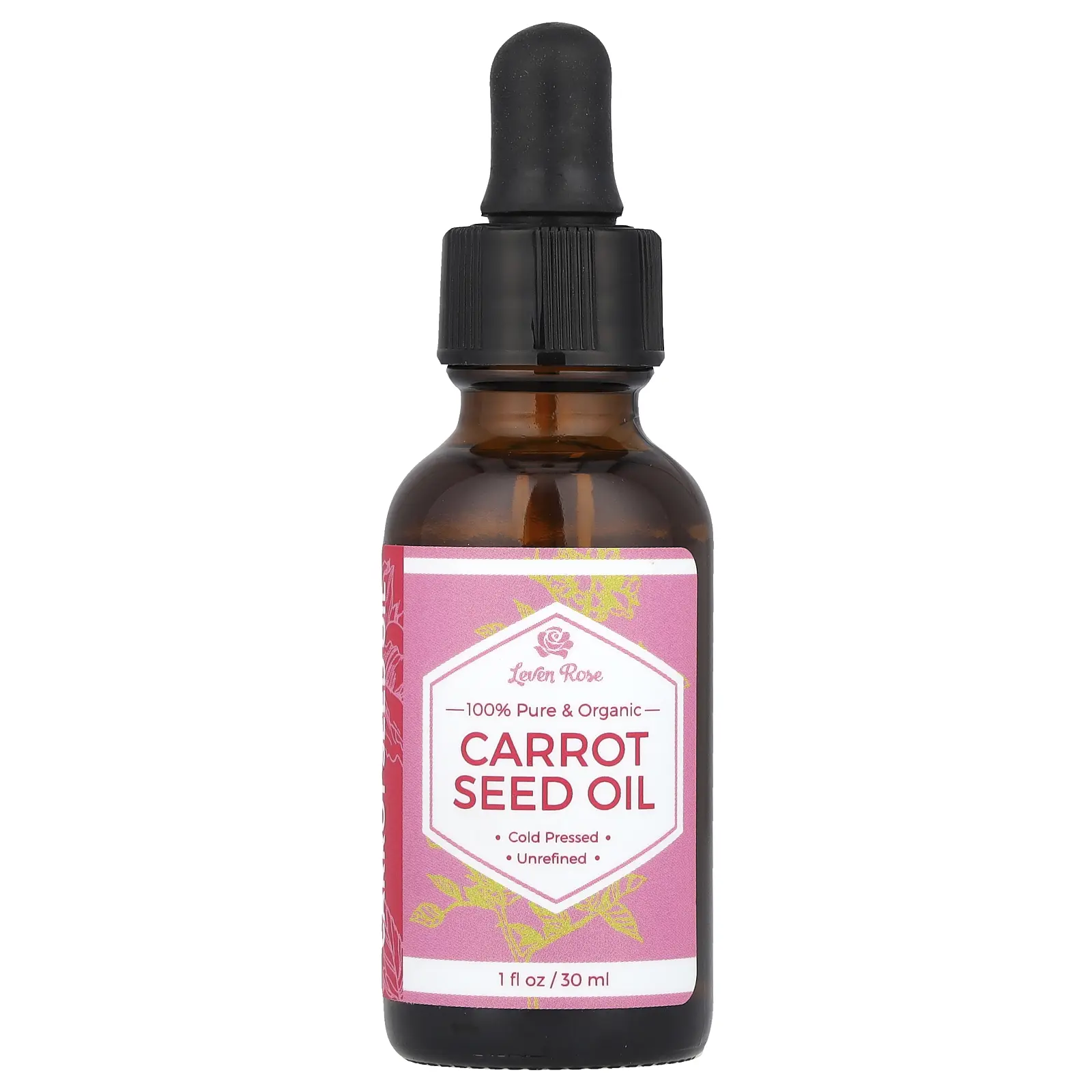Leven Rose 100% Pure & Organic, Carrot Seed Oil, 1 fl oz (30 ml)